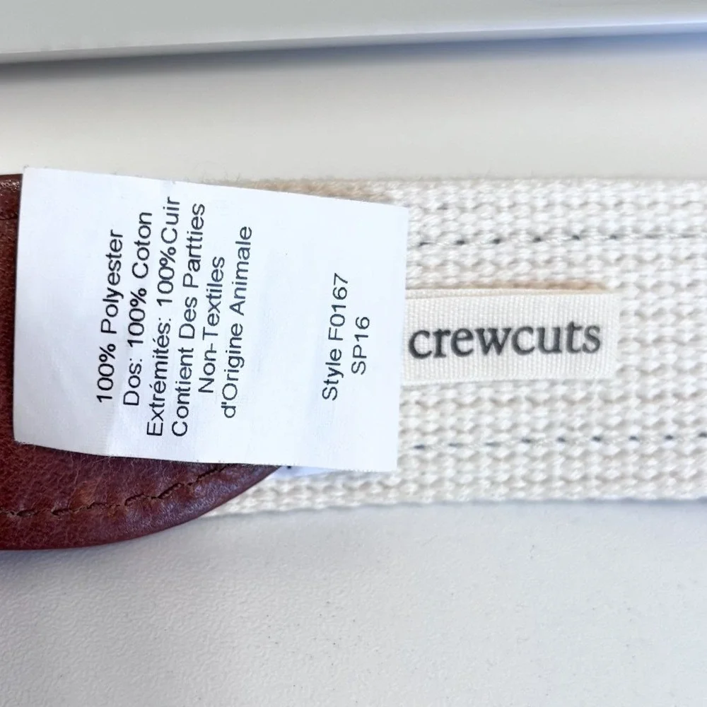 Crewcuts Boys Preppy Lobster Ribbon Belt Medium Navy Red Nautical Leather Trim